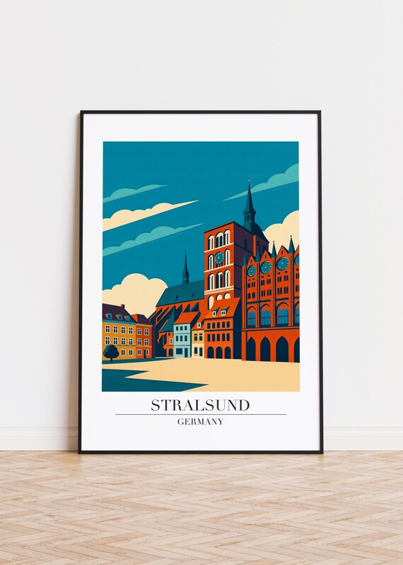 Stralsund Germany Poster City Illustration Art Print