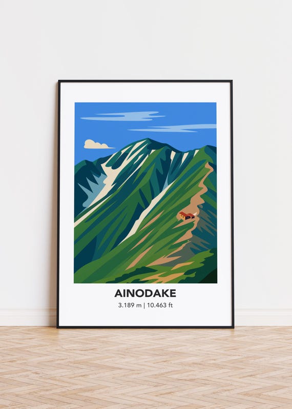 Ainodake Poster Print Illustration Art Mountain