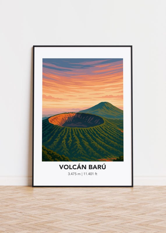 Volcn Bar Poster, Mountain Art Print