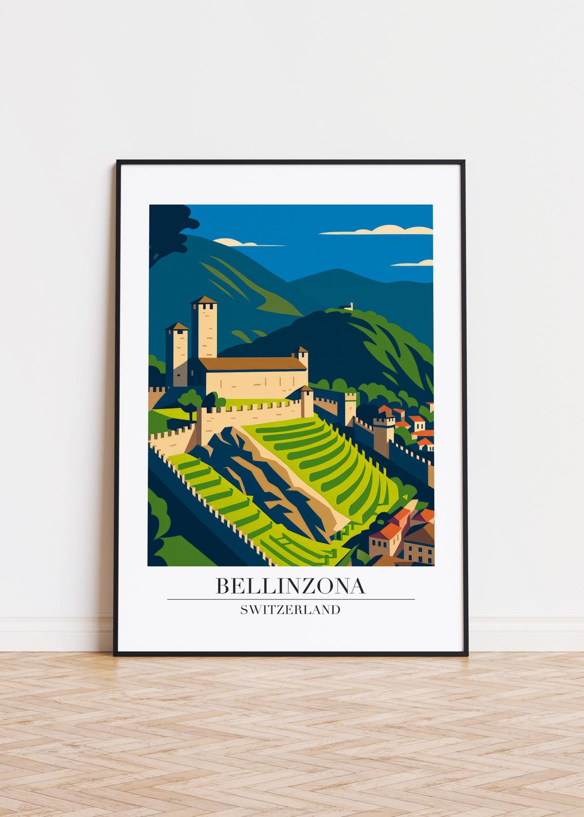 Bellinzona Switzerland Poster City Skyline Art Print