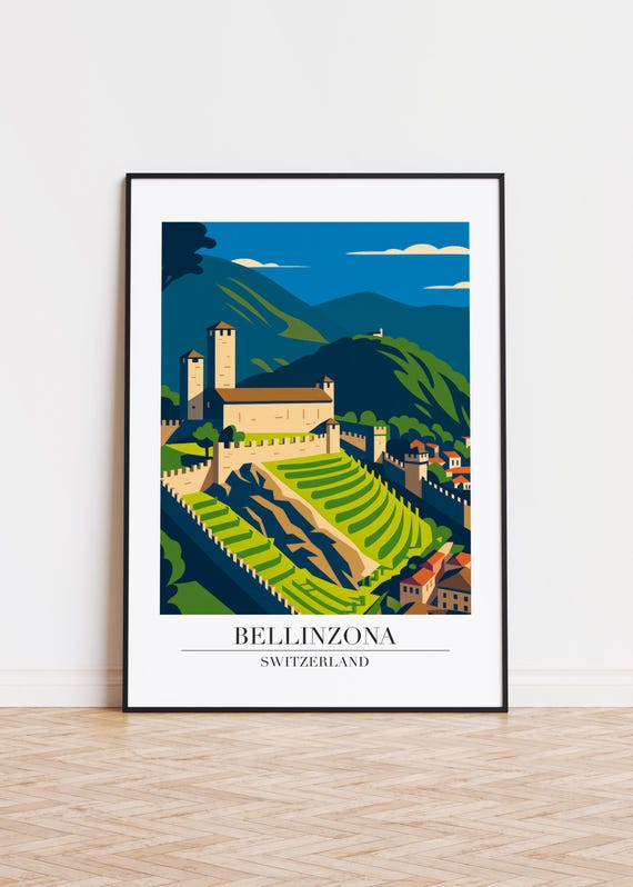 Bellinzona Switzerland Poster City Skyline Art Print