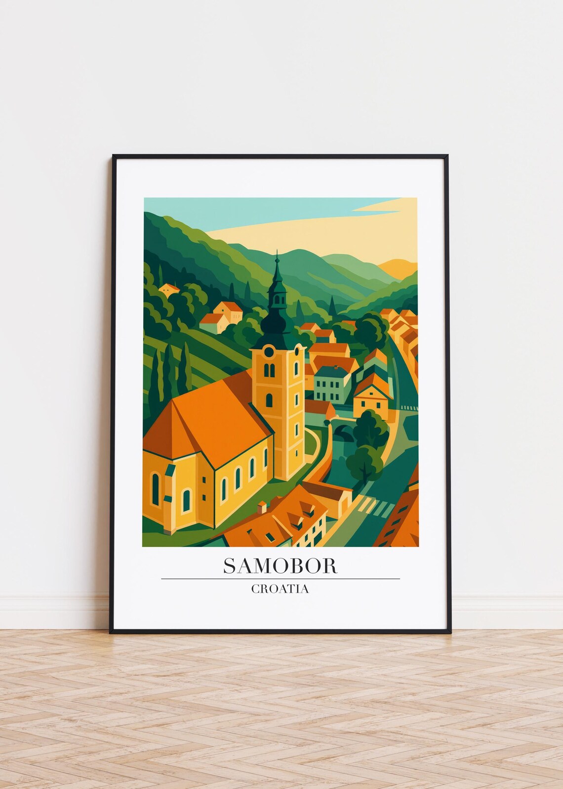 Samobor Croatia City Skyline Poster Print