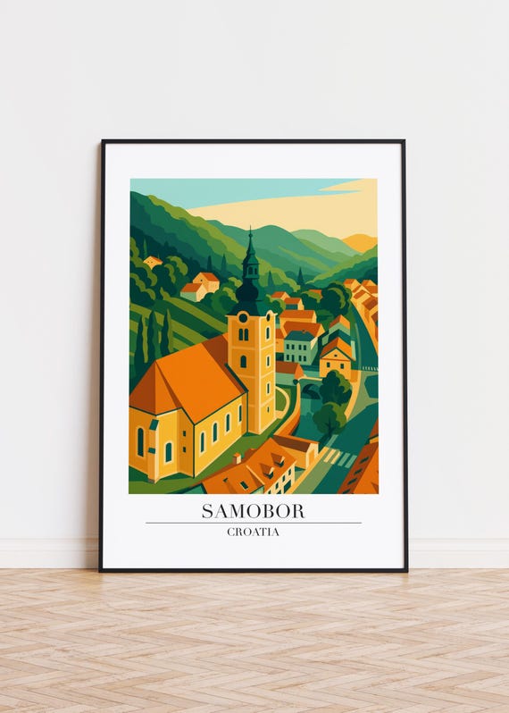 Samobor Croatia City Skyline Poster Print