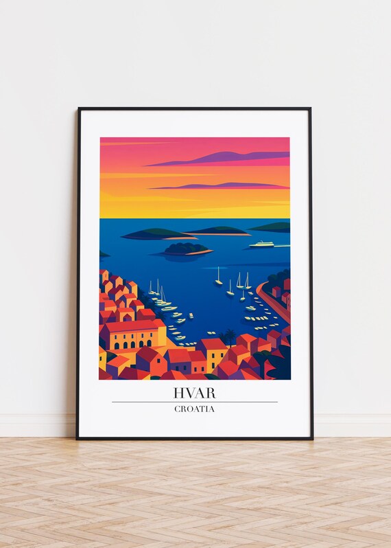 Hvar Croatia Modern Travel Poster
