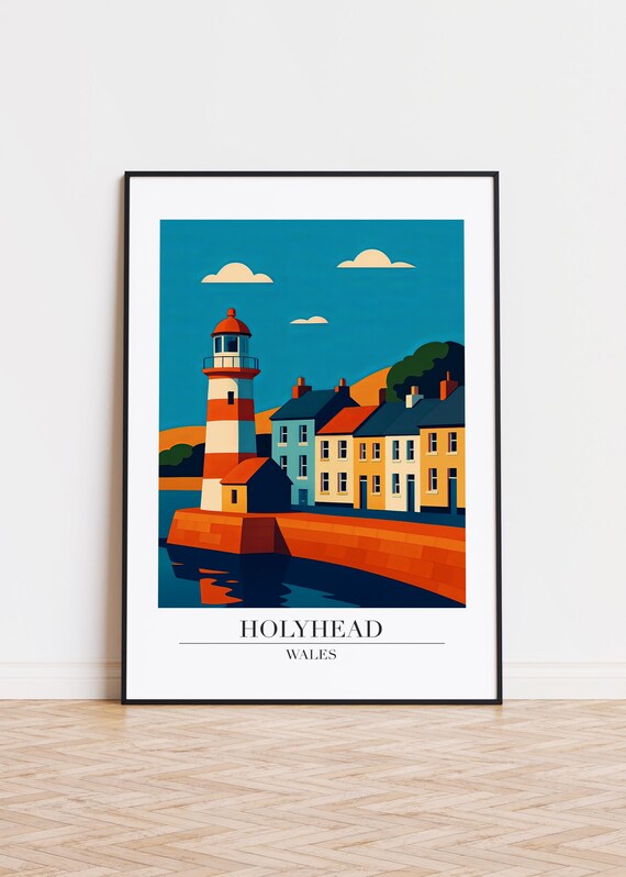 Holyhead Wales Poster Modern City Illustration Art