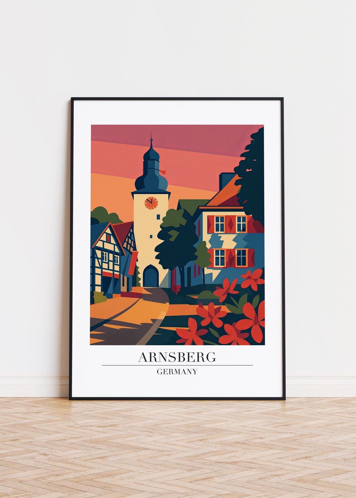 Arnsberg Germany City Illustration Poster Print