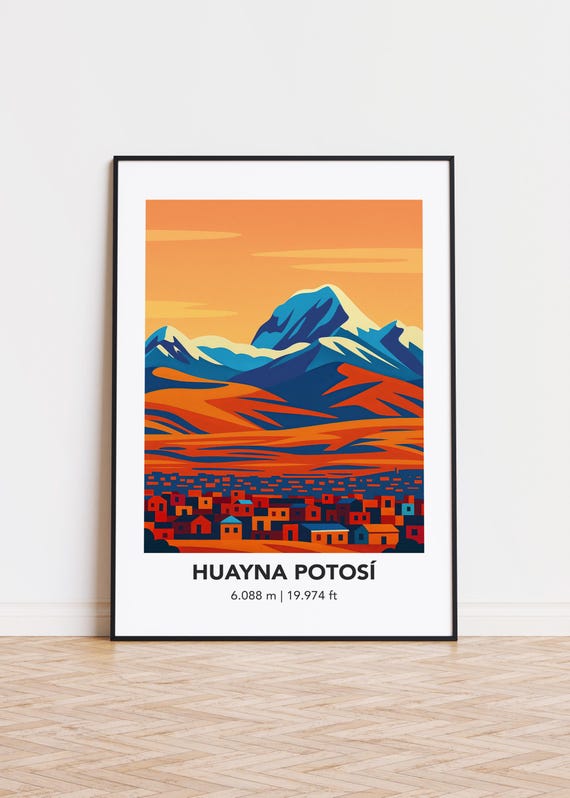 Huayna Potos Mountain Art Print Modern Minimalist Poster