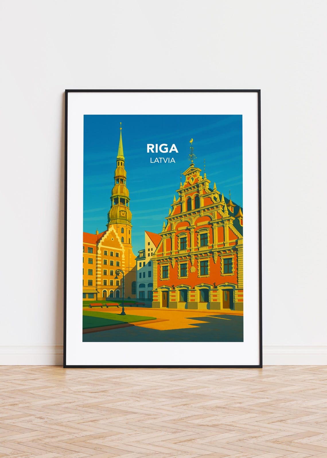 Riga City Poster Modern Scandinavian Art Print