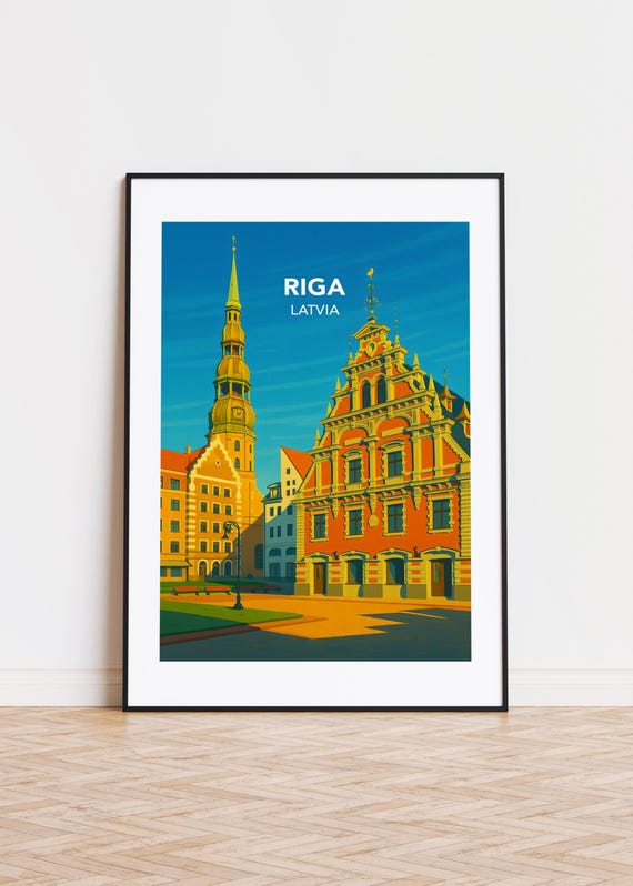 Riga City Poster Modern Scandinavian Art Print