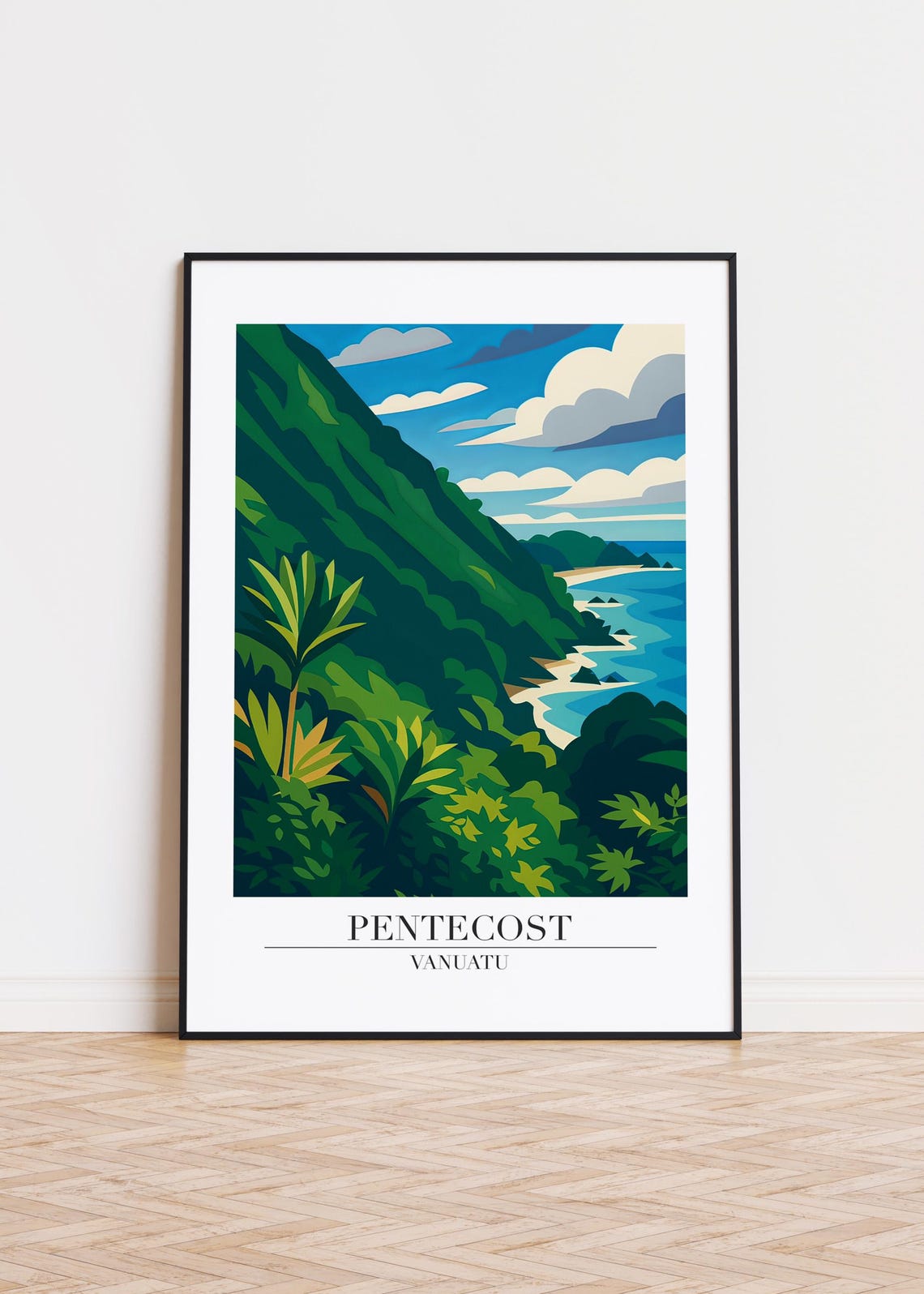 Pentecost Cityscape Poster Vanuatu Travel Art Print