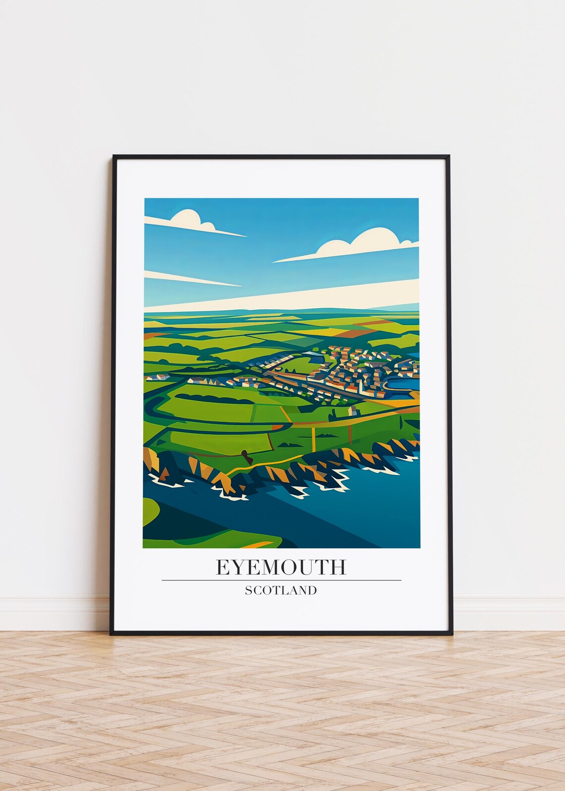 Eyemouth Scotland Modern City Illustration Poster