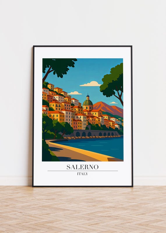 Salerno Italy Poster Modern City Art Print