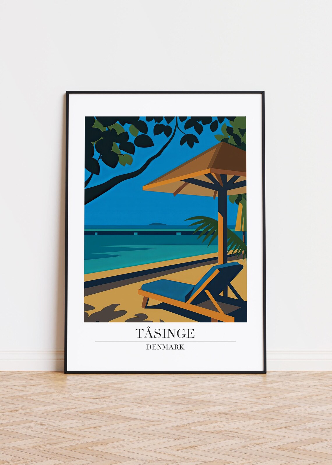 Tsinge Denmark Poster Minimalist Travel Illustration Art