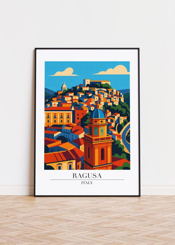 Ragusa Italy Poster, Modern City Art Print