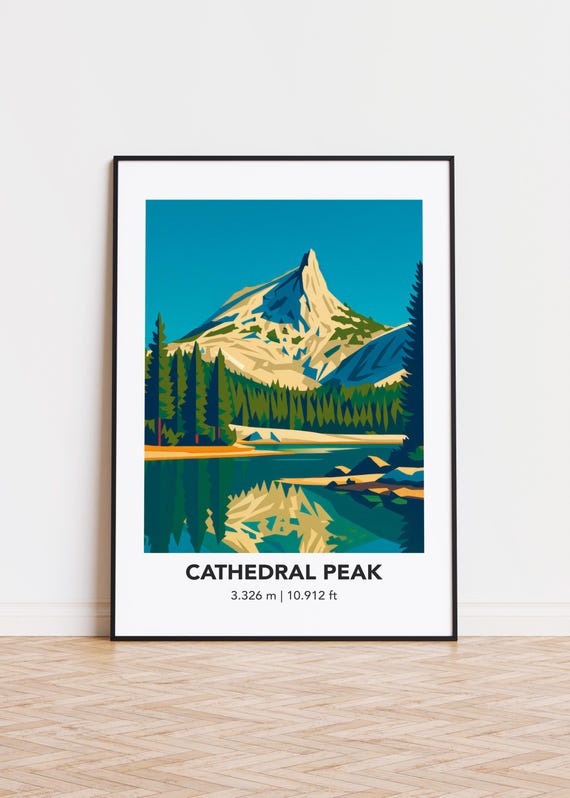 Cathedral Peak Poster Print Illustration Art Mountain