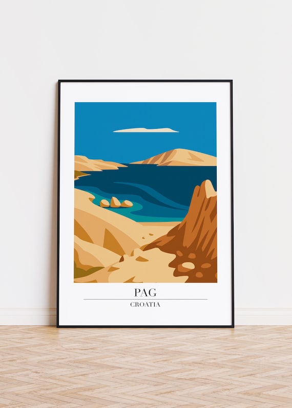 Pag Croatia Modern Travel Art Print