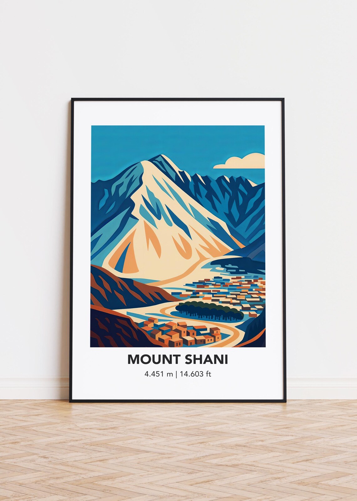 Mount Shani Art Print Modern Minimalist Mountain Illustration