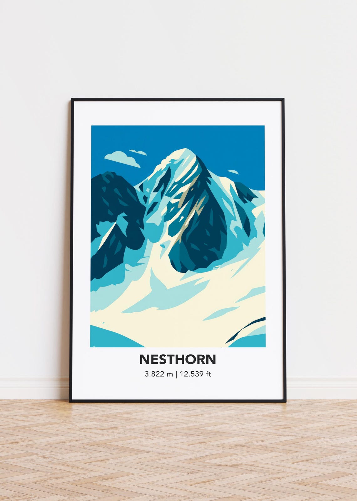 Nesthorn Mountain Art Print Scandinavian Minimalist Style