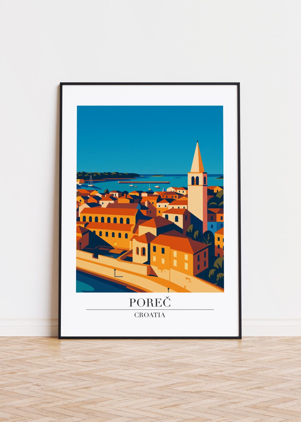 Pore Croatia Poster Modern City Skyline Art Print