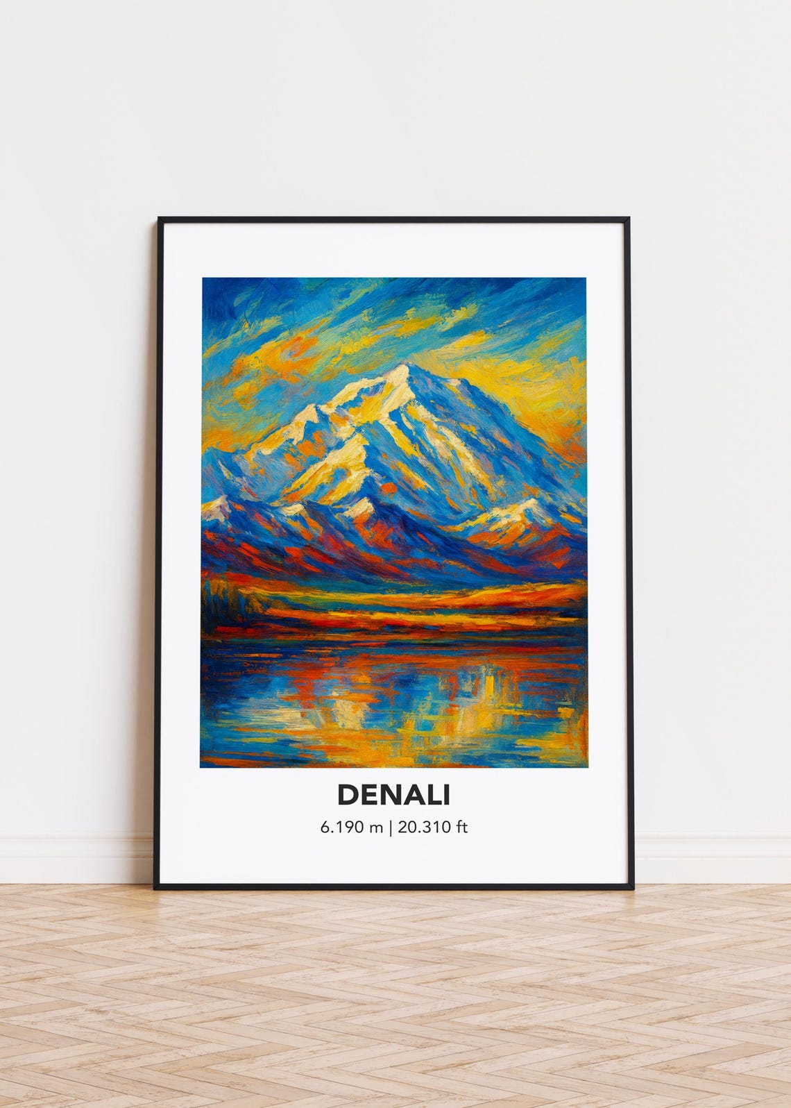 Denali Alaska Sunset Mountain Lake Reflection Landscape Poster