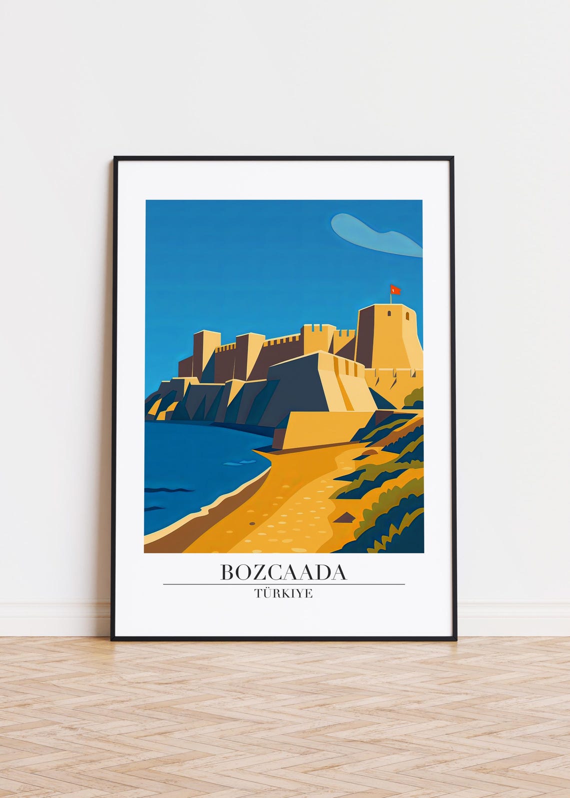 Bozcaada Illustration Travel Poster