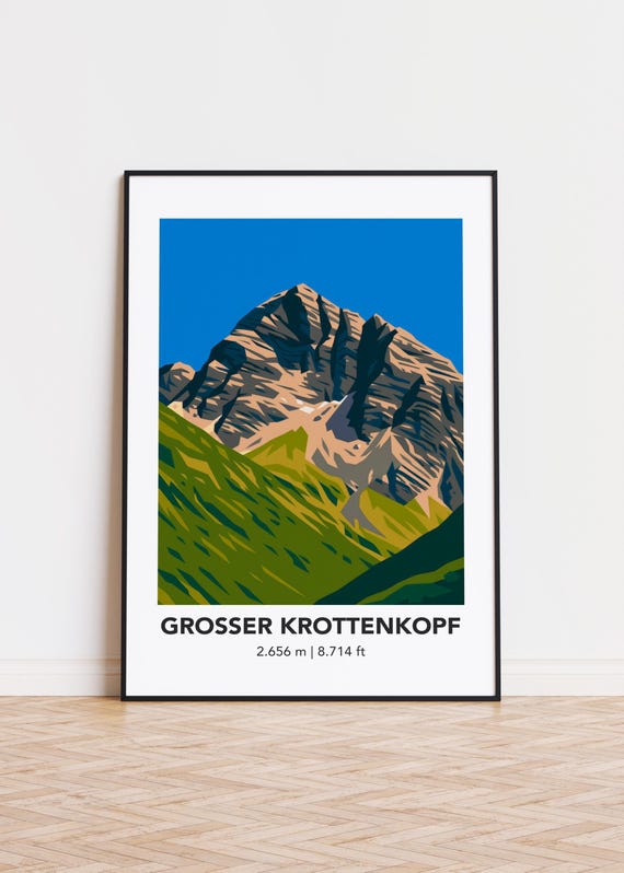 Groer Krottenkopf Mountain Print Modern Minimalist Art Poster