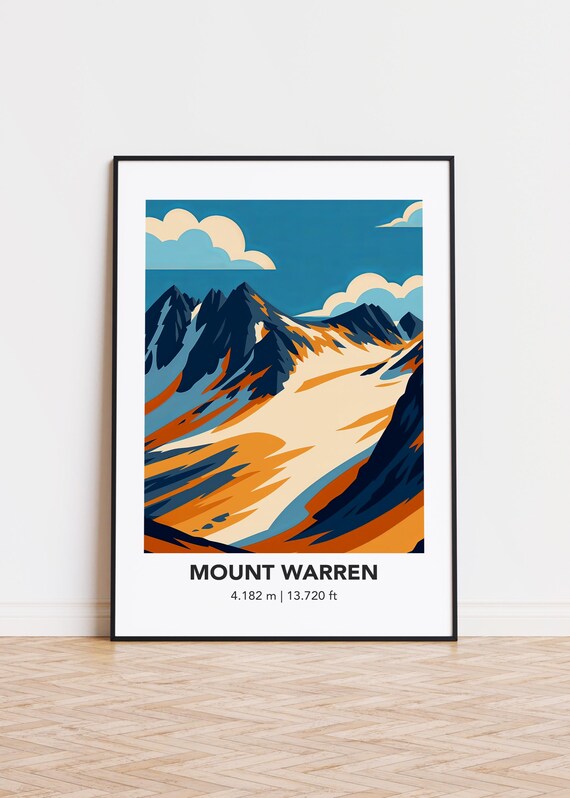 Mount Warren Art Print Modern Mountain Illustration