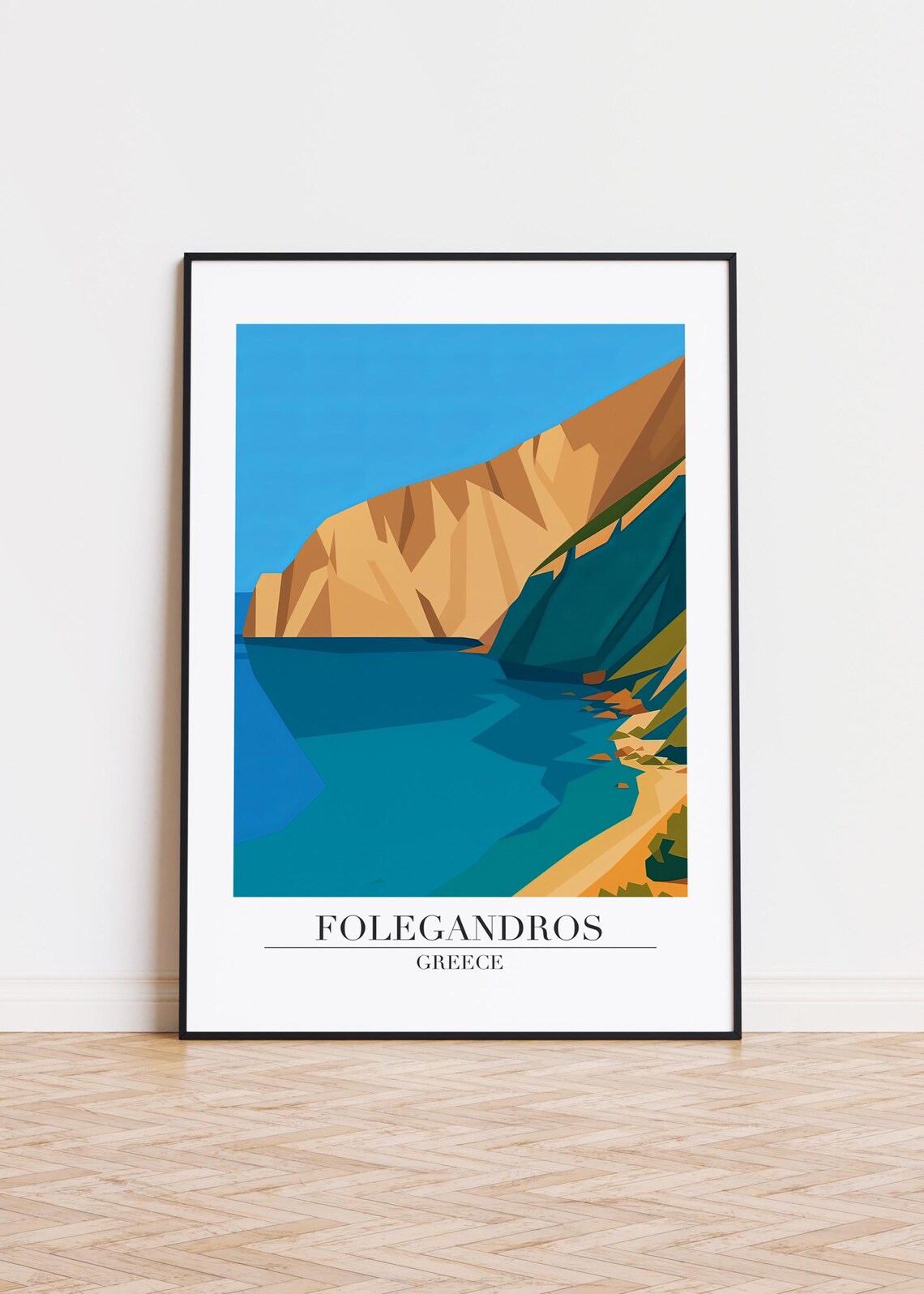 Folegandros Greece Minimalist Travel Poster