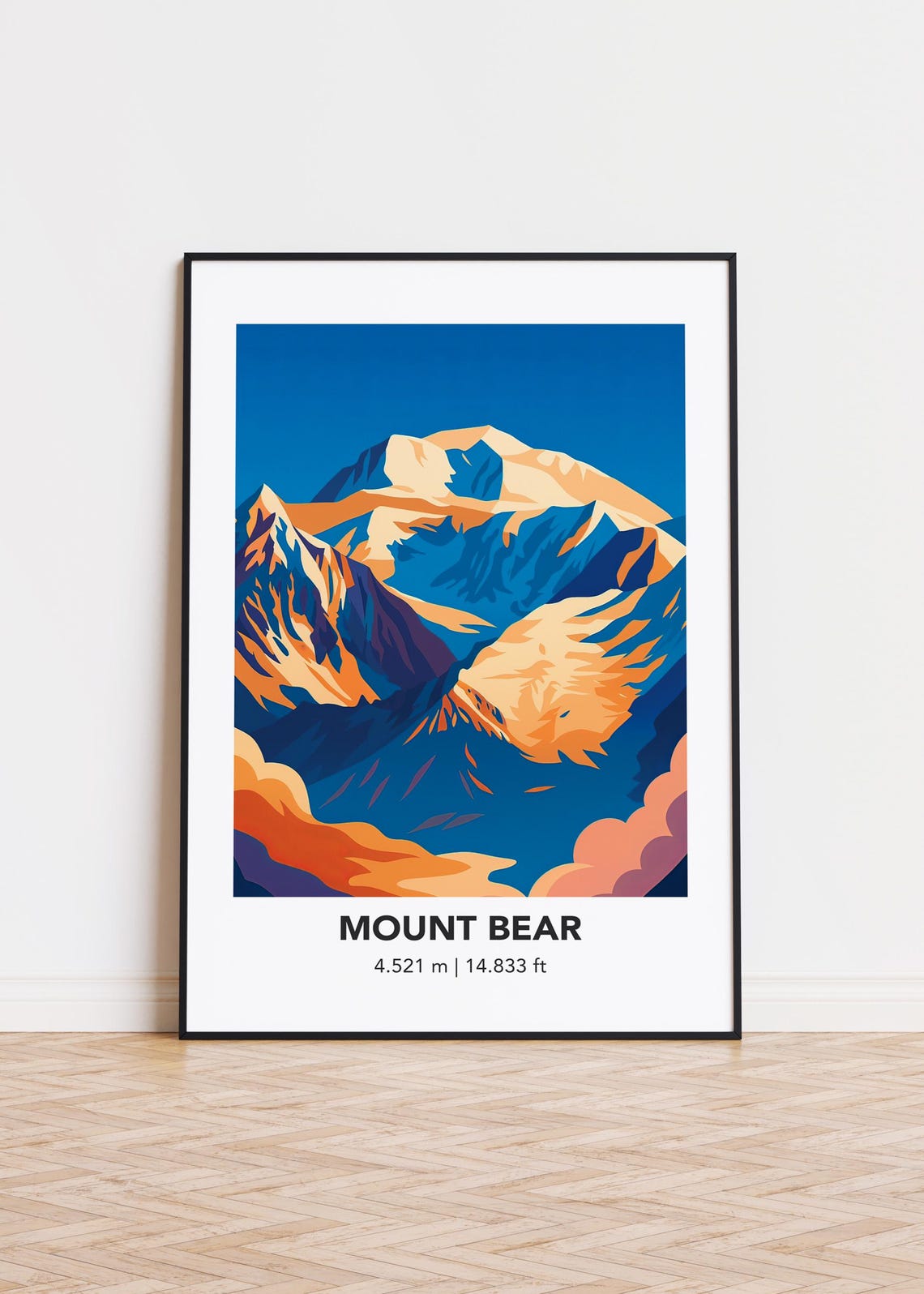Mount Bear Illustration Art Print Modern Mountain Poster