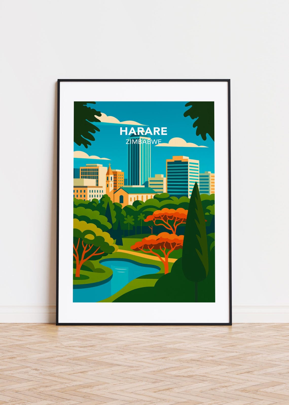 Harare Zimbabwe City Skyline Art Print