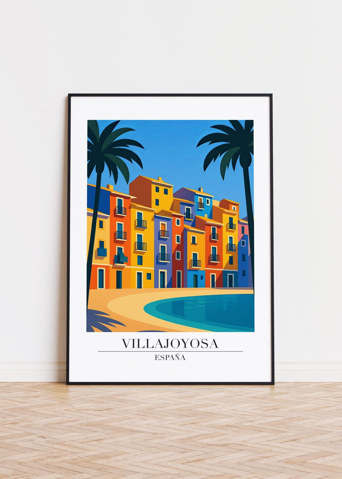 Villajoyosa Spain Modern Travel Poster