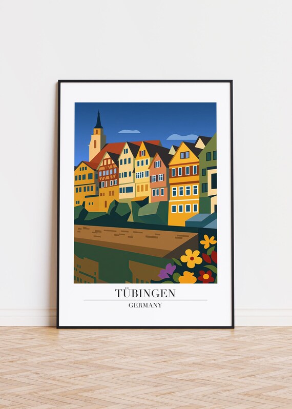 Tbingen Germany Poster City Illustration Art Print