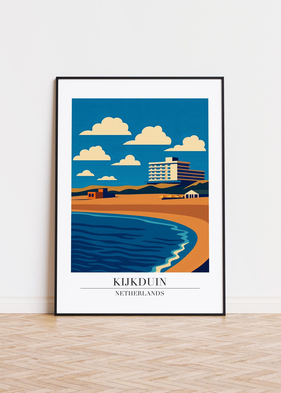 Kijkduin Netherlands Modern Travel Poster Print