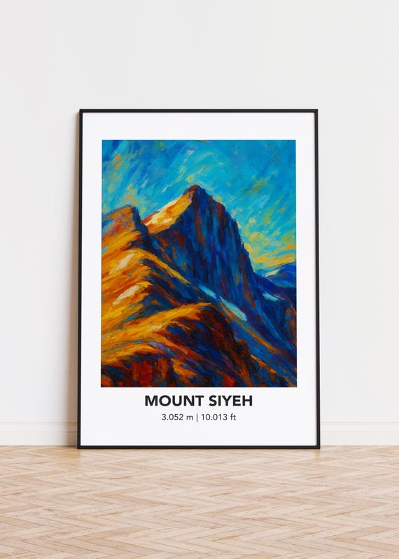 Mount Siyeh Mountain Print Modern Oil Painting Style Poster