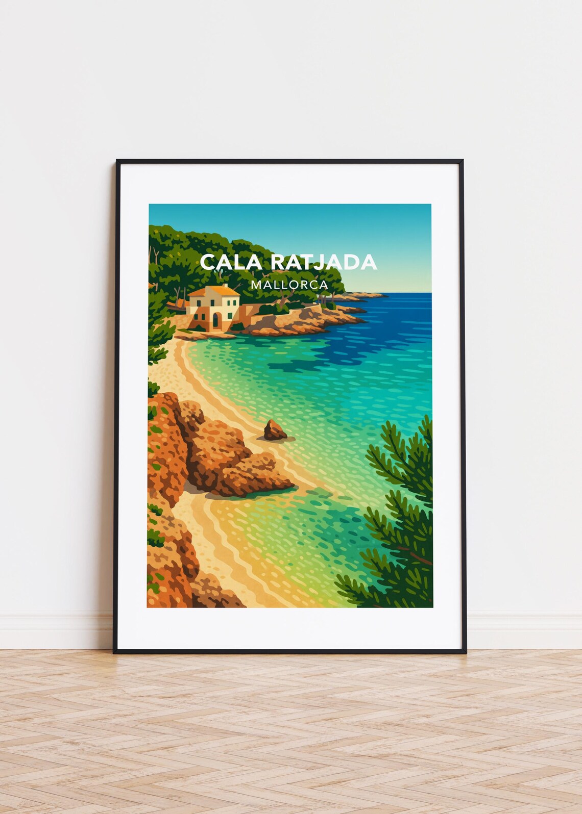 Cala Ratjada Travel Poster Print Illustration