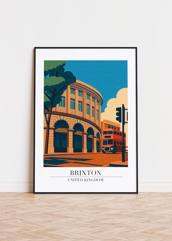 Brixton Illustration Art Print Modern Uk Travel Poster