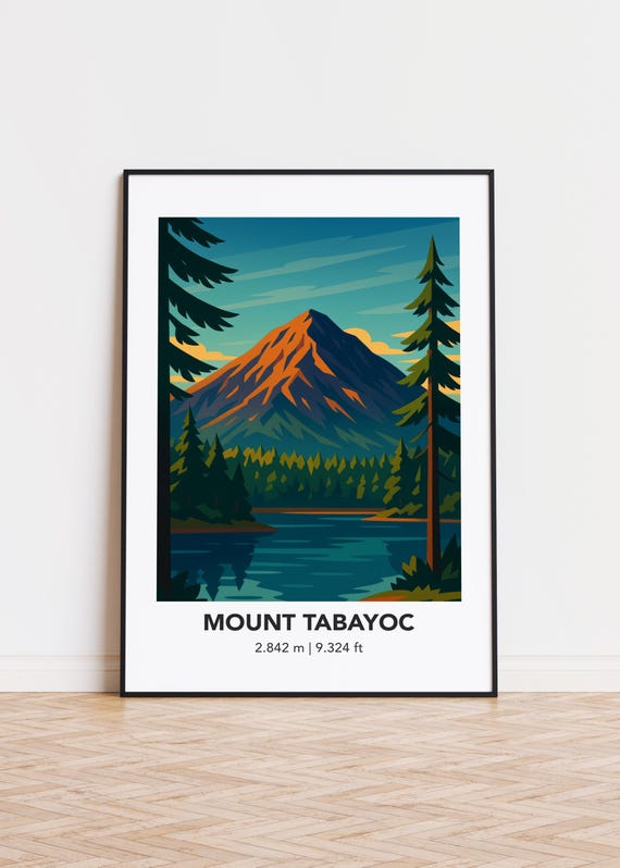 Mount Tabayoc Mountain Print Minimalist Scandinavian Wall Art
