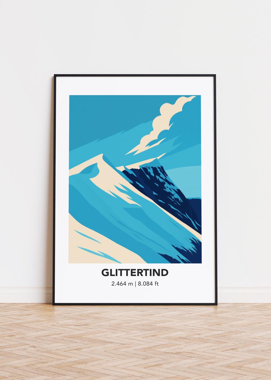 Glittertind Mountain Print Modern Minimalist Art Poster