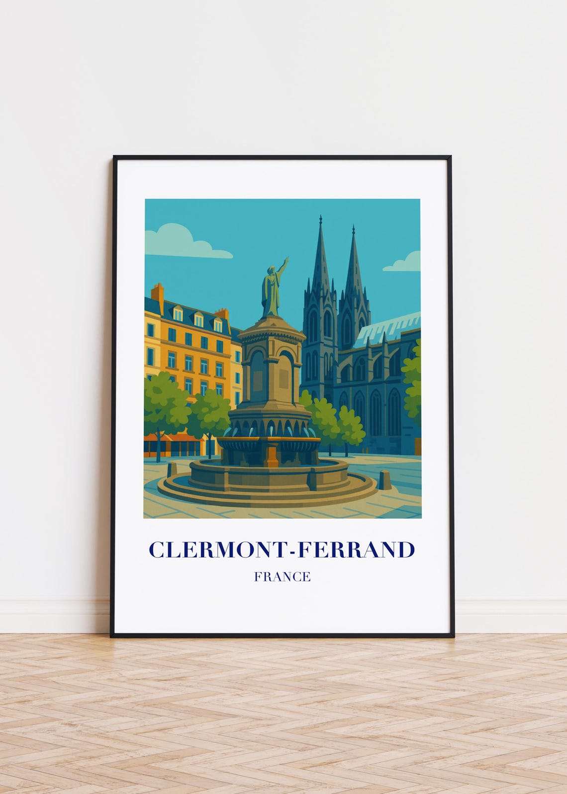 Clermontferrand France Poster Skyline Art Print