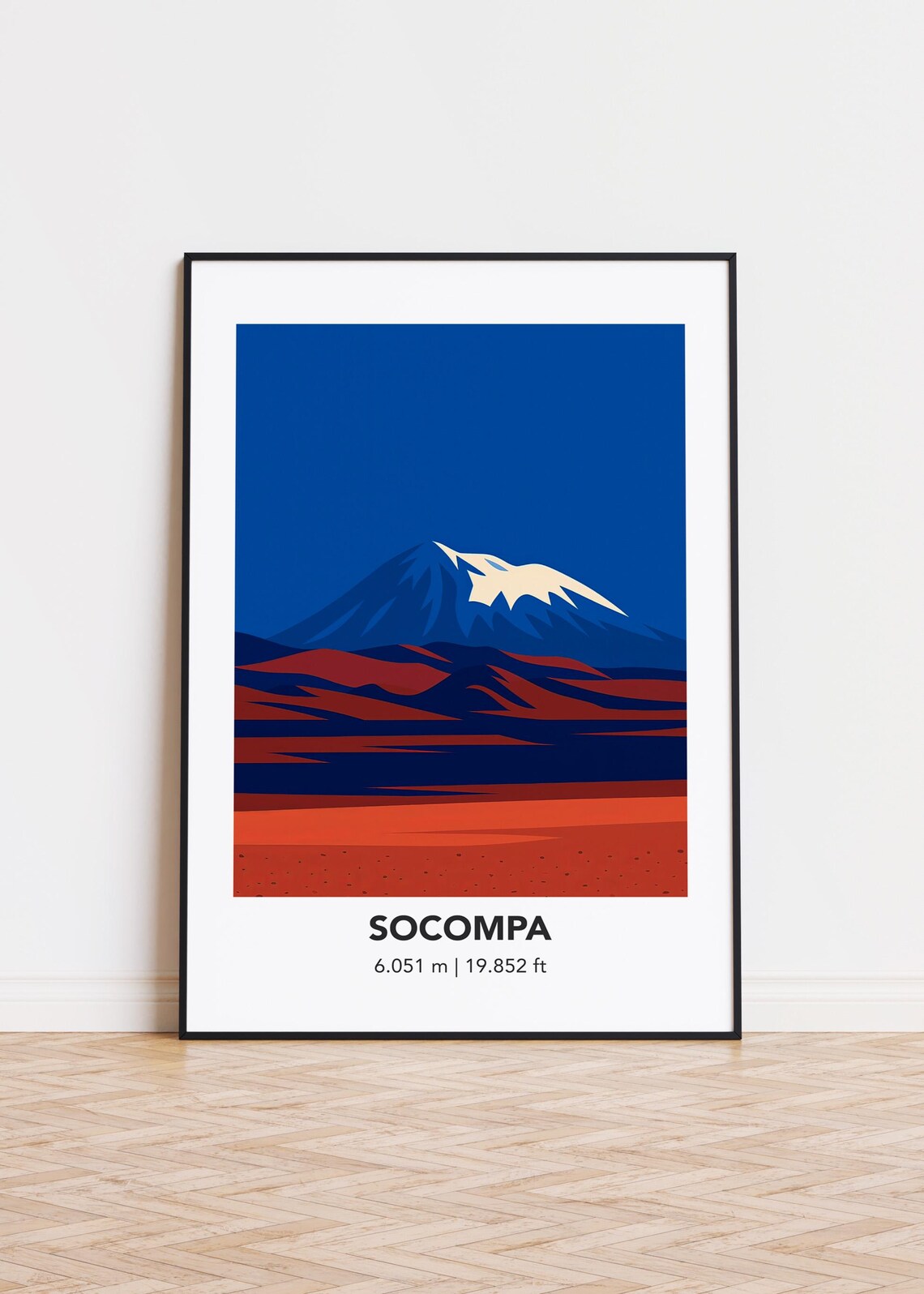 Socompa Mountain Illustration Art Print Modern Cityscape Poster