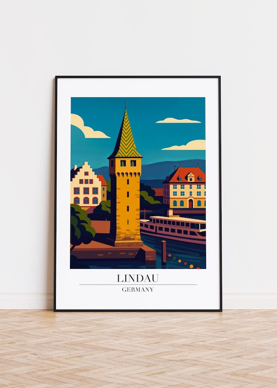 Lindau Germany Poster City Illustration Art Print