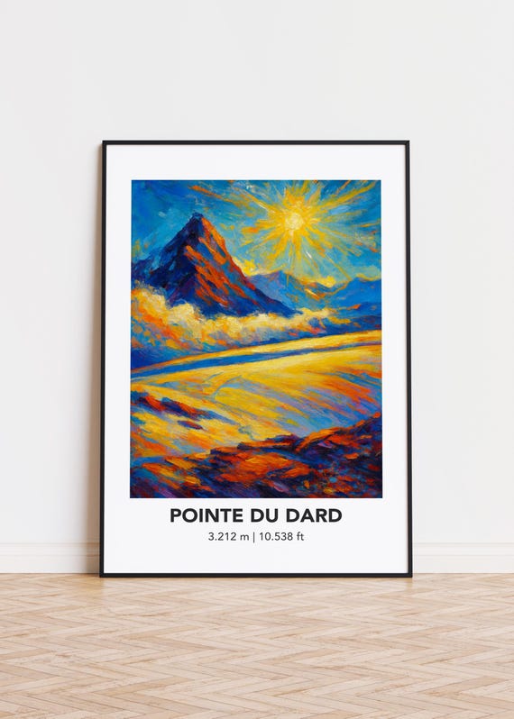 Mountain Art Poster Pointe Du Dard Modern Oil Painting Style