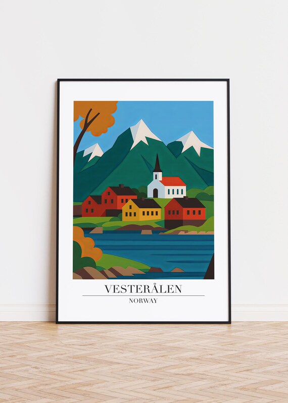 Vesterlen Norway Poster Modern Scandinavian Illustration Art