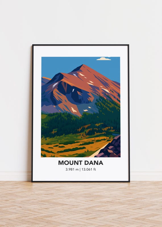 Mount Dana Art Print Mountain Illustration Modern Wall Decor