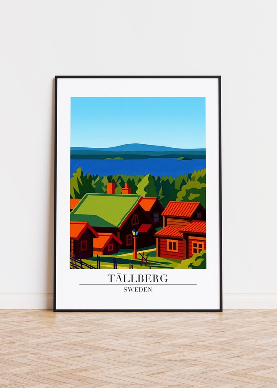 Tllberg Sweden Poster Modern Scandinavian Illustration Art