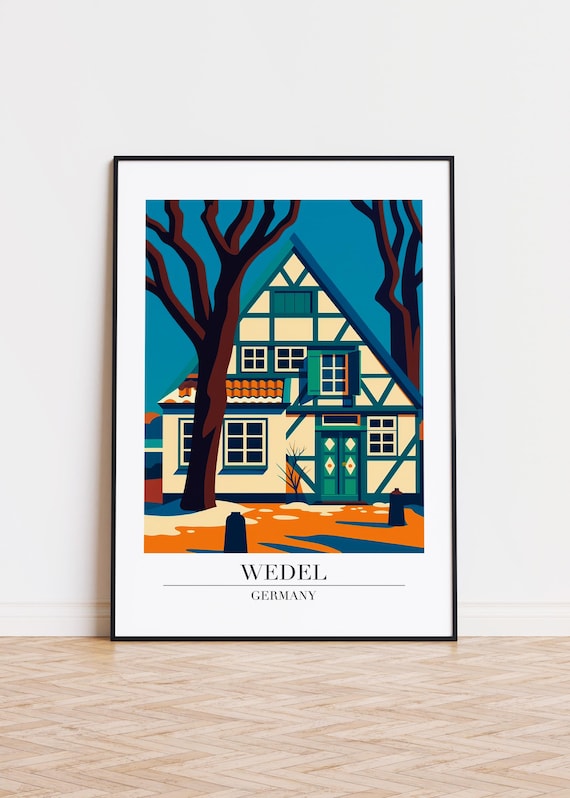 Wedel Germany Poster Modern City Illustration Art