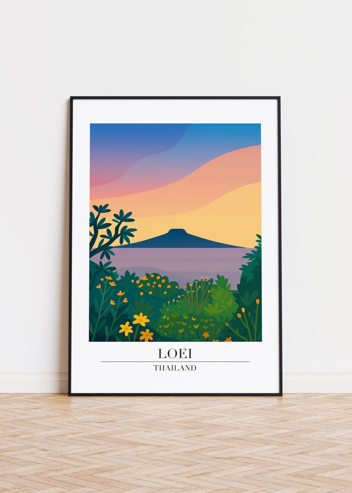 Loei Spain Modern City Illustration Poster
