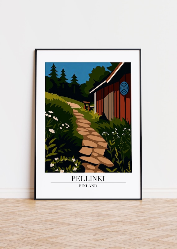 Pellinki Finland Poster Modern Illustration Art Print