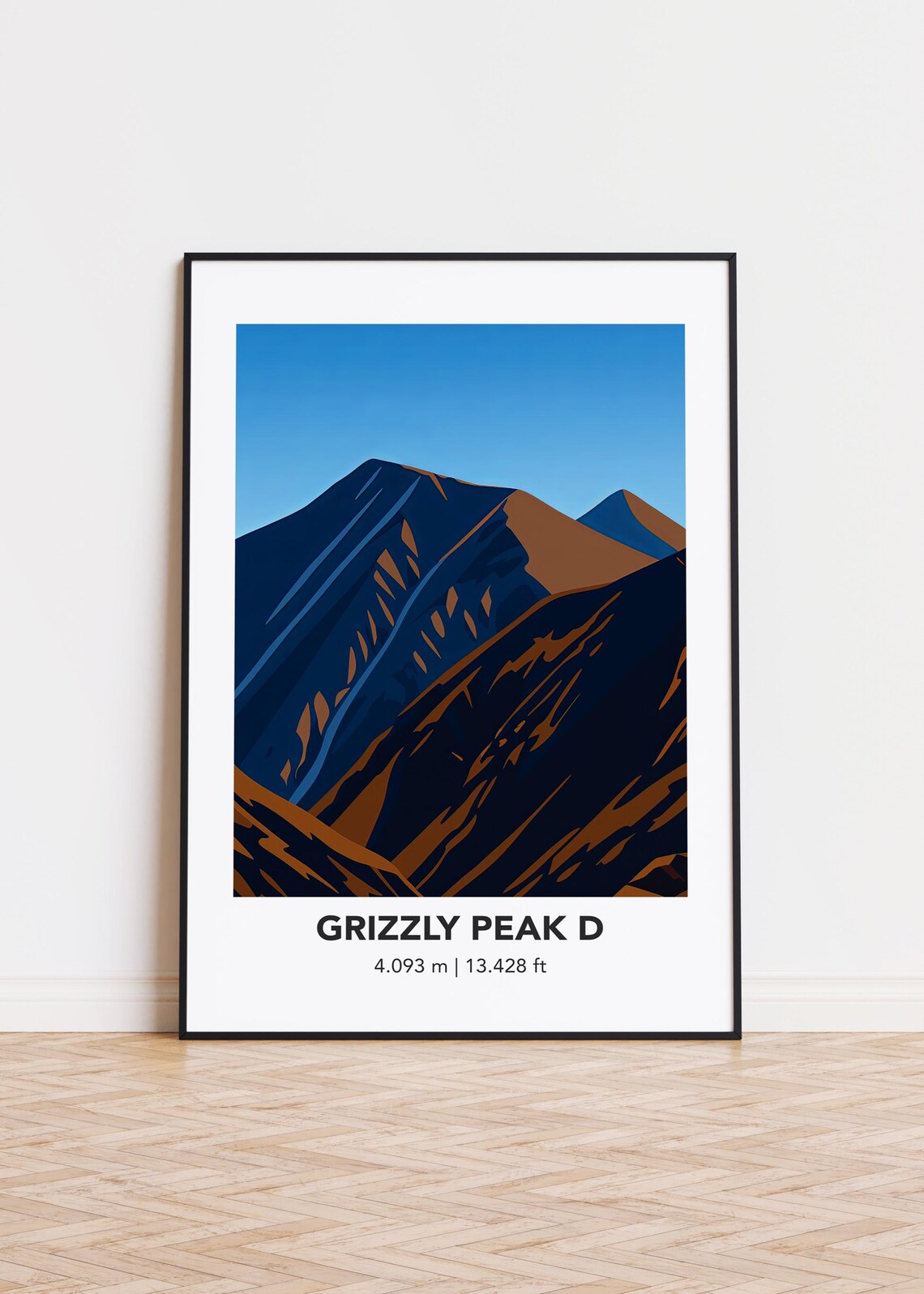 Grizzly Peak Mountain, Modern Minimalist Art Print
