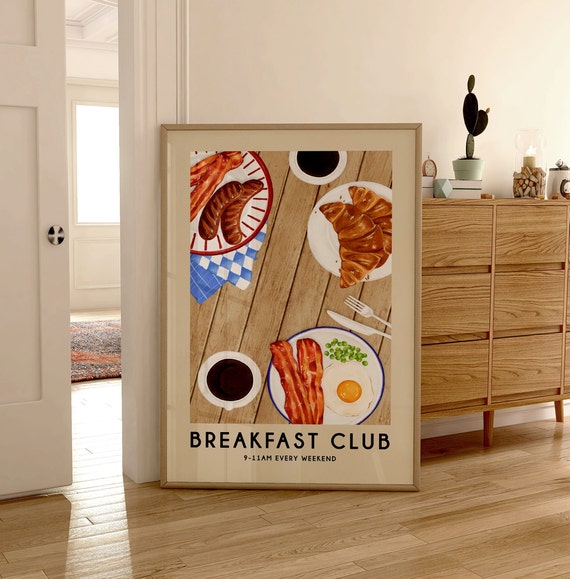 Breakfast Club Print Poster Coffee Wall Art Retro Trendy Kitchen Prints Decor Food 2445